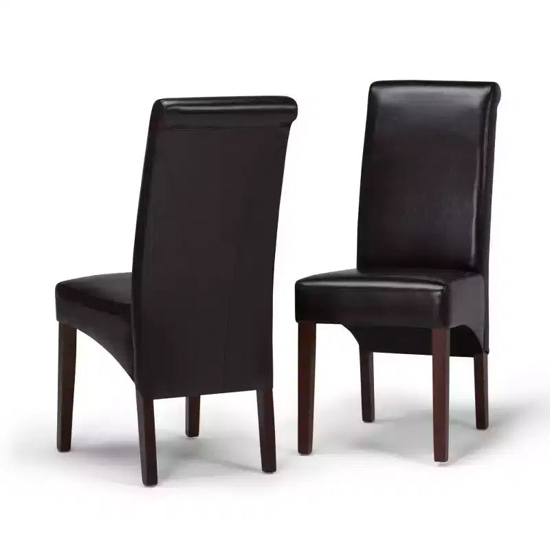 Ensemble de salle à manger 9 pièces Franklin en bois massif marron - WyndenHall : Table carrée, 8 chaises Parsons