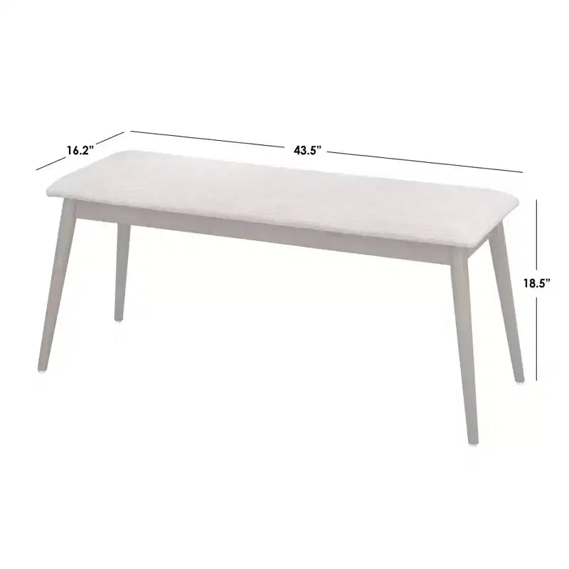 Ensemble de salle à manger 6 pièces Newington en rotin avec banc, chêne clair/beige, par Buylateral