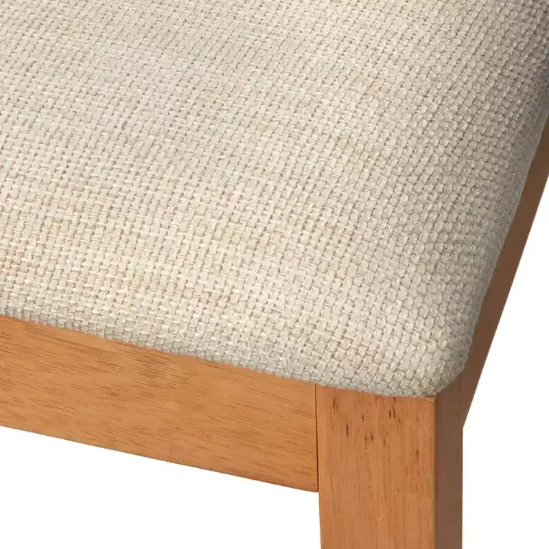 Ensemble de salle à manger 6 pièces Newington en rotin avec banc, chêne clair/beige, par Buylateral
