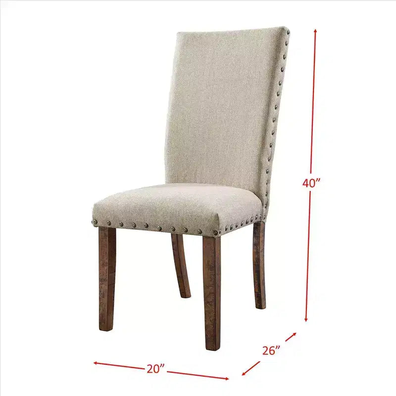 Ensemble table à manger extensible Dex 5 pièces, 4 chaises rembourrées - Picket House Furnishings : Noyer fumé, détails de ridoir