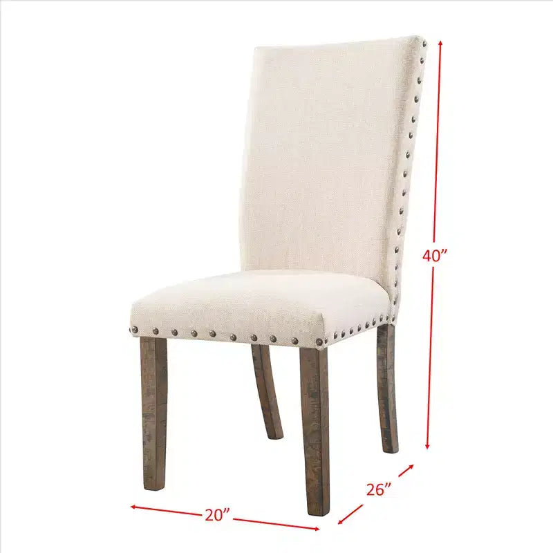 Ensemble table à manger extensible Dex 5 pièces, 4 chaises rembourrées - Picket House Furnishings : Noyer fumé, détails de ridoir