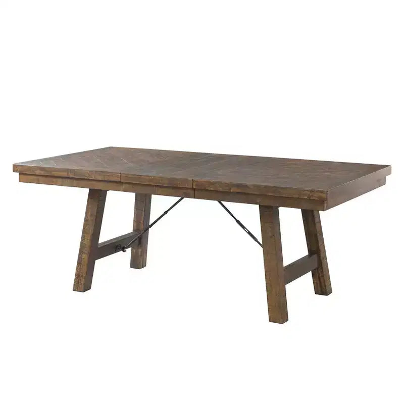 Ensemble table à manger extensible Dex 5 pièces, 4 chaises rembourrées - Picket House Furnishings : Noyer fumé, détails de ridoir
