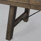 Ensemble table à manger extensible Dex 5 pièces, 4 chaises rembourrées - Picket House Furnishings : Noyer fumé, détails de ridoir