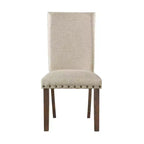 Ensemble table à manger extensible Dex 5 pièces, 4 chaises rembourrées - Picket House Furnishings : Noyer fumé, détails de ridoir