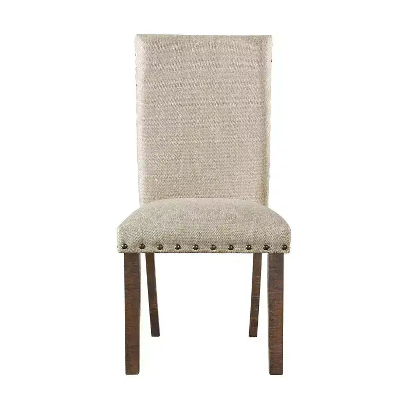 Ensemble table à manger extensible Dex 5 pièces, 4 chaises rembourrées - Picket House Furnishings : Noyer fumé, détails de ridoir