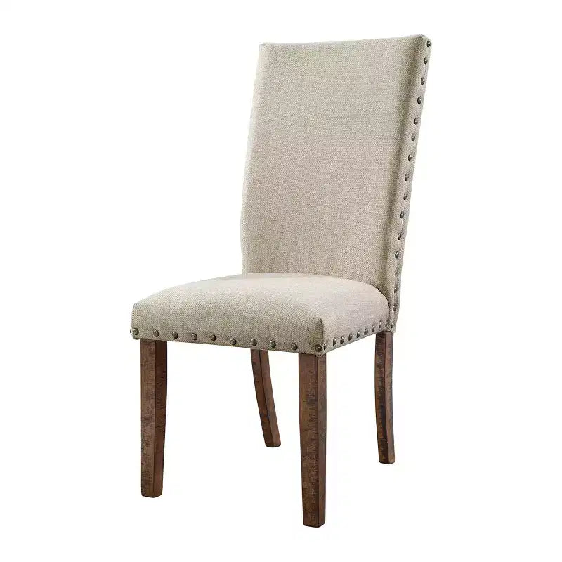 Ensemble table à manger extensible Dex 5 pièces, 4 chaises rembourrées - Picket House Furnishings : Noyer fumé, détails de ridoir