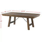 Ensemble table à manger extensible Dex 5 pièces, 4 chaises rembourrées - Picket House Furnishings : Noyer fumé, détails de ridoir