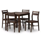 5pc Lovy Modern and Contemporary Walnut Finished Dining Set Dark Brown - Baxton Studio