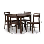 Ensemble de salle à manger 5 pièces Lovy moderne et contemporain au fini noyer marron foncé - Baxton Studio