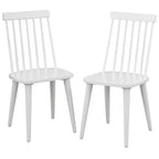 Ensemble de salle à manger moderne 5 pièces Ericson Buylateral blanc/naturel : table rectangulaire, 4 chaises à dossier fuseau