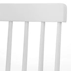 Ensemble de salle à manger moderne 5 pièces Ericson Buylateral blanc/naturel : table rectangulaire, 4 chaises à dossier fuseau