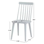 Ensemble de salle à manger moderne 5 pièces Ericson Buylateral blanc/naturel : table rectangulaire, 4 chaises à dossier fuseau