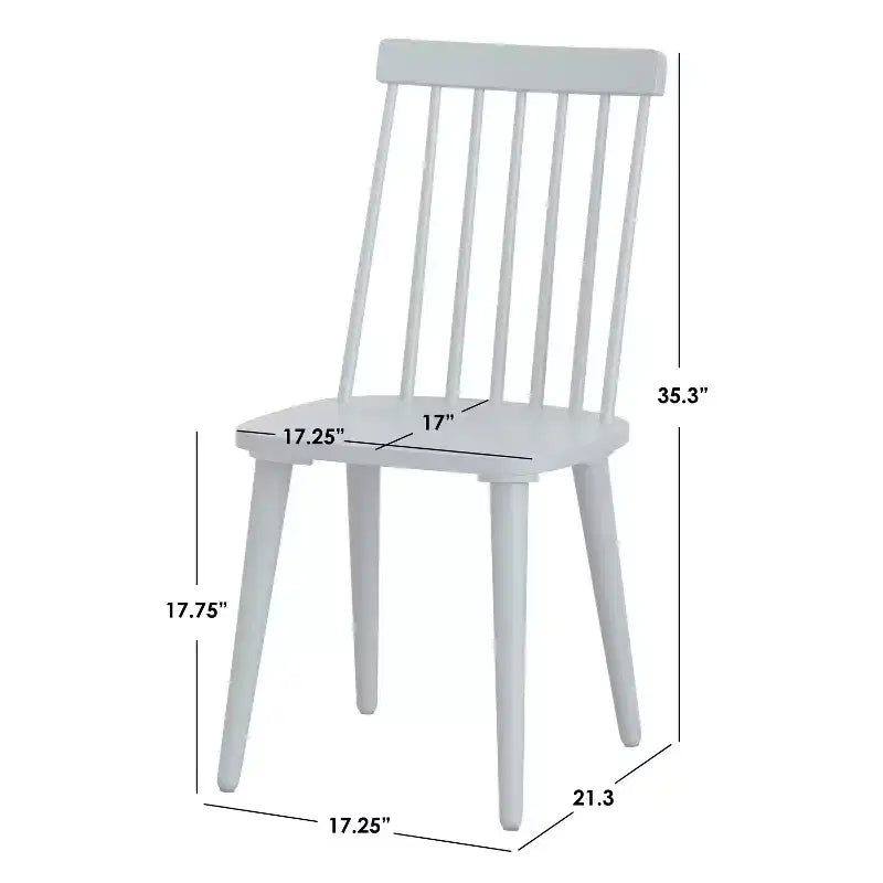 Ensemble de salle à manger moderne 5 pièces Ericson Buylateral blanc/naturel : table rectangulaire, 4 chaises à dossier fuseau