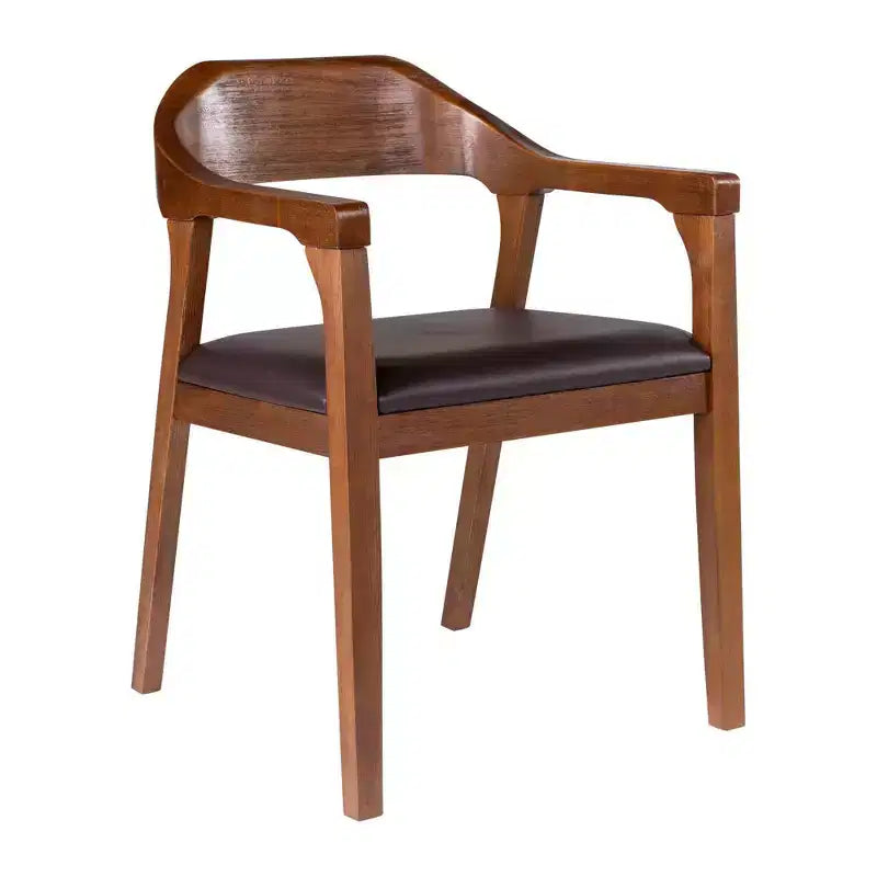 Ensemble de salle à manger extensible 7 pièces Rasmus avec fauteuils Châtaigne - Boraam : Bois d'acacia, chaises en similicuir