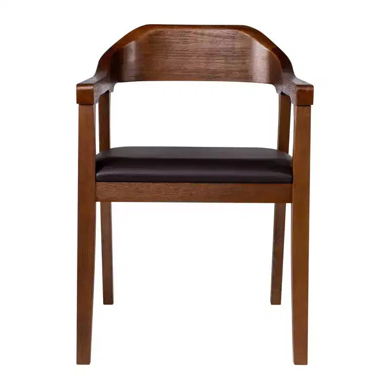 Ensemble de salle à manger extensible 7 pièces Rasmus avec fauteuils Châtaigne - Boraam : Bois d'acacia, chaises en similicuir