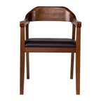 Ensemble de salle à manger extensible 7 pièces Rasmus avec fauteuils Châtaigne - Boraam : Bois d'acacia, chaises en similicuir