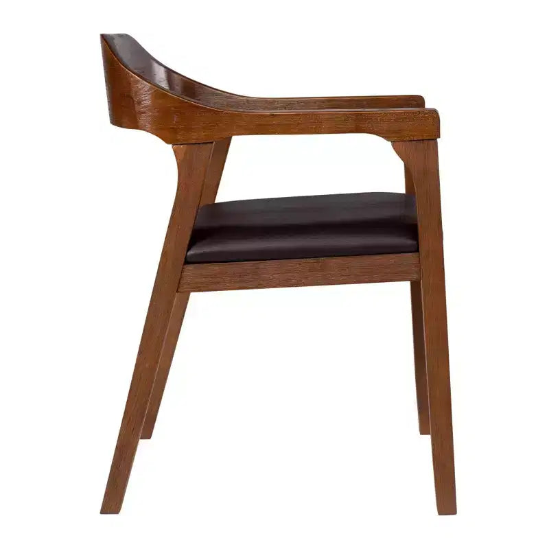 Ensemble de salle à manger extensible 7 pièces Rasmus avec fauteuils Châtaigne - Boraam : Bois d'acacia, chaises en similicuir