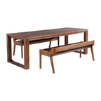 3pc Rasmus Dining Set Chestnut Wire Brush Finish - Boraam