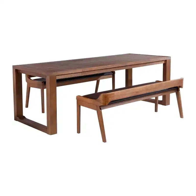 3pc Rasmus Dining Set Chestnut Wire Brush Finish - Boraam