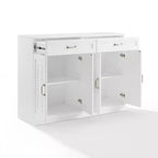 Buffet Blanc - Étagères réglables, Rangement, 4 Portes, 2 Tiroirs, Salle à manger, Style traditionnel