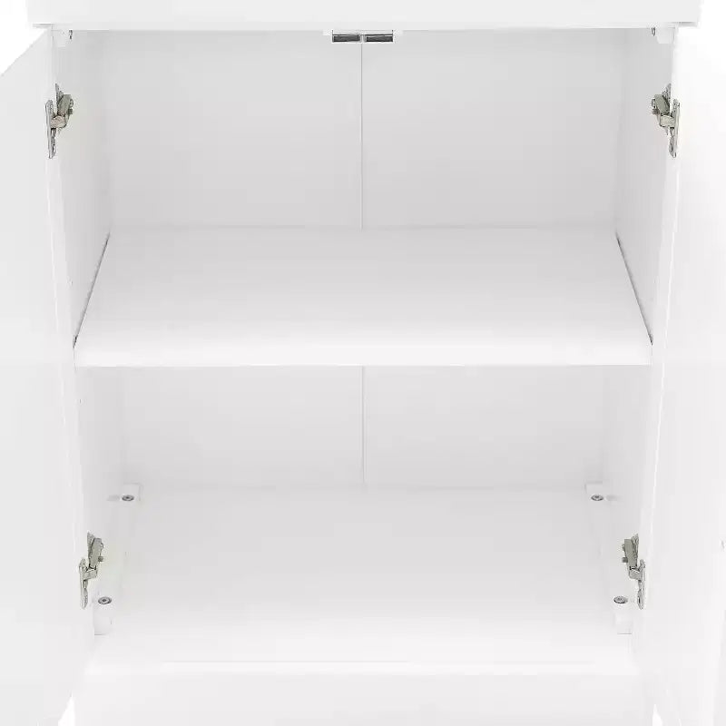 Buffet Blanc - Étagères réglables, Rangement, 4 Portes, 2 Tiroirs, Salle à manger, Style traditionnel