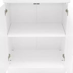 Buffet Blanc - Étagères réglables, Rangement, 4 Portes, 2 Tiroirs, Salle à manger, Style traditionnel