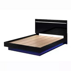 Ensemble de chambre Cavatao Eastern King 5 pièces avec éclairage LED Noir/Chrome - miBasics : Meubles Modernes, Accents Chromés