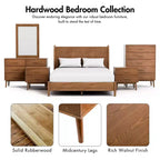 HOMES: Inside + Out Ensemble chambre à coucher 3 pièces avec lit plateforme Neovesi Queen et 2 tables de chevet chêne style bohème