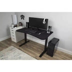 Bureau Gaming 1048 Noir : Cadre en métal robuste, surface en MDF, sans rangement, assemblage par un adulte requis