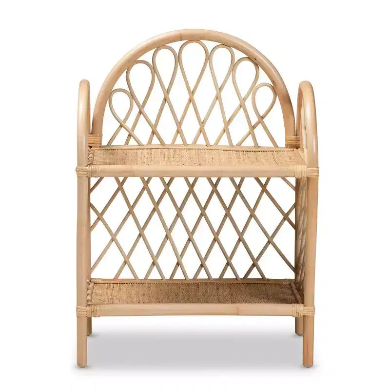 Étagère de présentation à 2 niveaux en rotin 29,7 po Naturel/Brun - bali & pari
