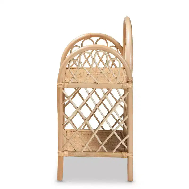 Étagère de présentation à 2 niveaux en rotin 29,7 po Naturel/Brun - bali & pari