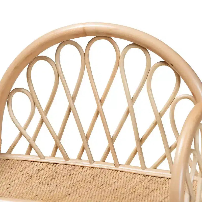 Étagère de présentation à 2 niveaux en rotin 29,7 po Naturel/Brun - bali & pari