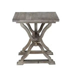 Table d'appoint en bois recyclé, finition blanchie