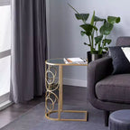Table d'appoint contemporaine avec miroir doré  Mai: Aucun assemblage requis, Utilisation intérieure, Cadre en fer