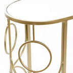 Table d'appoint contemporaine avec miroir doré  Mai: Aucun assemblage requis, Utilisation intérieure, Cadre en fer