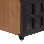 Table Basse Industrielle en Bois Marron Rustique avec 2 Étagères, Tiroir Caché et Porte Coulissante en Métal
