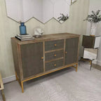 Armoire en métal marron contemporaine : rangement élégant, 3 tiroirs, aucun assemblage requis