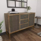 Armoire en métal marron contemporaine : rangement élégant, 3 tiroirs, aucun assemblage requis