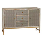 Armoire en métal marron contemporaine : rangement élégant, 3 tiroirs, aucun assemblage requis