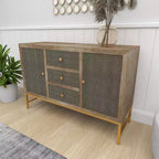 Armoire en métal marron contemporaine : rangement élégant, 3 tiroirs, aucun assemblage requis