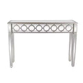 Glam Mirror and Wood Patterned Console Table Silver - Olivia & May: Elegant Entryway Furniture, Narrow Design