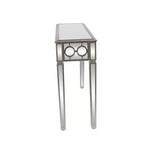 Glam Miroir et Console Table Motif Bois Argent Meuble d'Entrée Élégant, Design Étroit