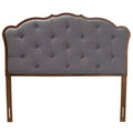 Baxton Studio Baxton Studio Queen Leandra Fabric and Wood Headboard Gray/Walnut Brown