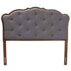 Baxton Studio Baxton Studio Queen Leandra Fabric and Wood Headboard Gray/Walnut Brown