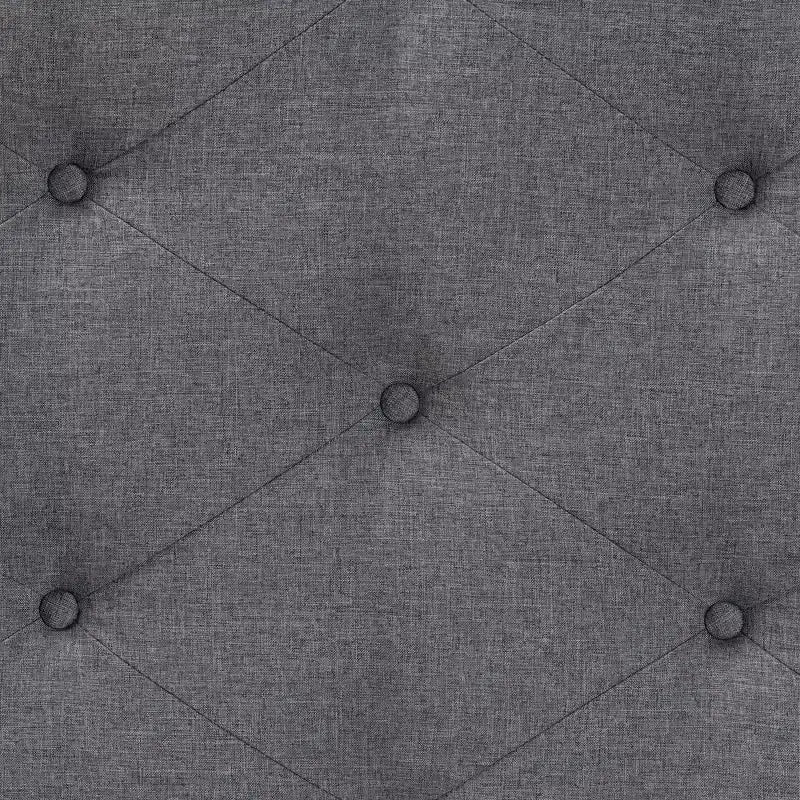 Tête de lit en tissu et bois Queen Gris/Noyer