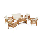 Ensemble de conversation 6 pièces en bois d'acacia Carolina - Christopher Knight Home