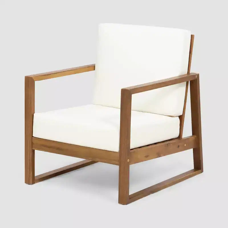 Ensemble de conversation d'extérieur 6 pièces en bois d'acacia belge – Christopher Knight Home