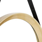 Miroir mural rond en bois de 20 po avec sangle de suspension noire