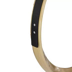 Miroir mural rond en bois de 20 po avec sangle de suspension noire