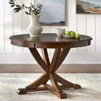 Table de salle à manger sur pied en bois massif de style ferme